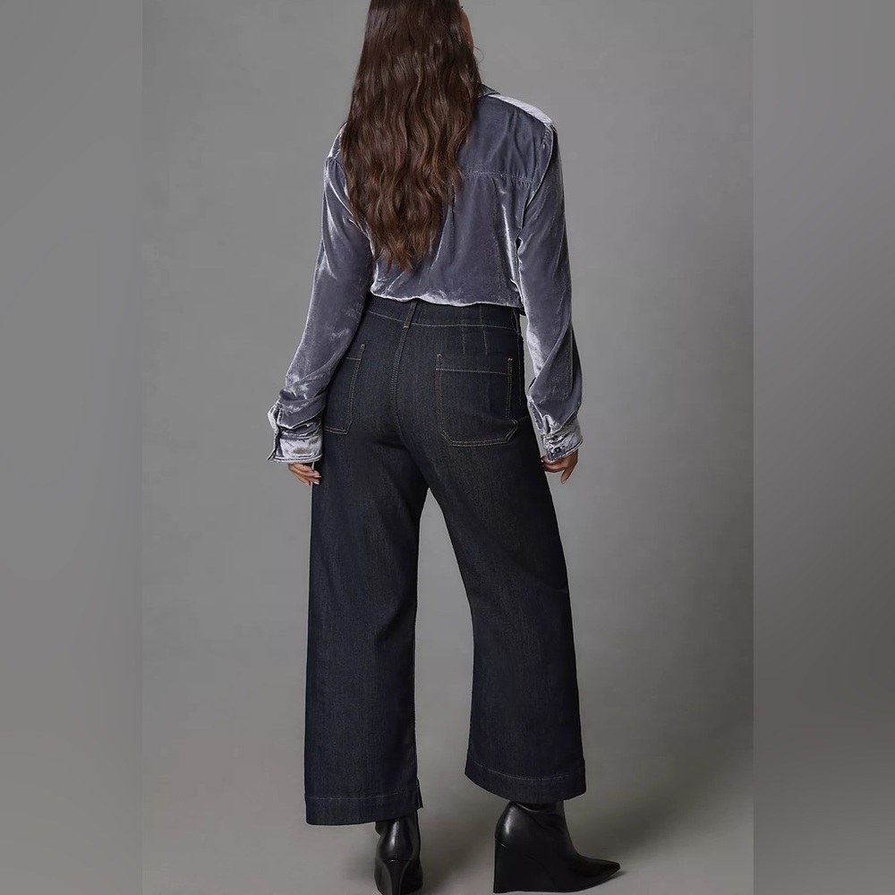 Anthropologie Maeve Colette Crop High Rise Wide Leg Jeans - Picture 4 of 12